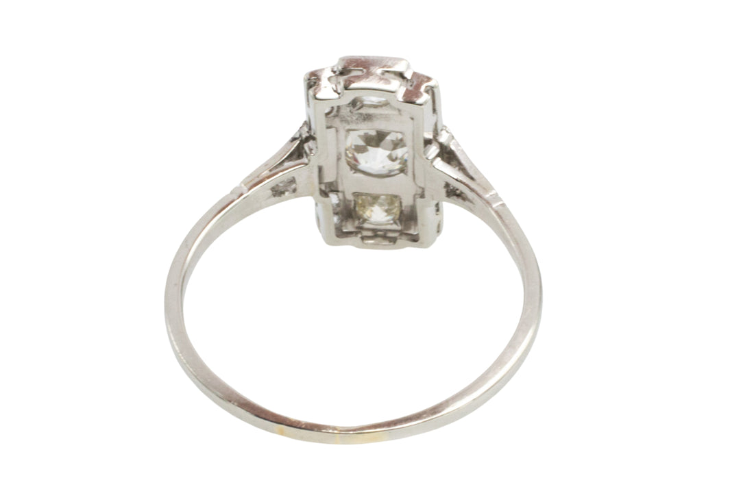 Art Deco platinum ring with diamonds-Antique rings-The Antique Ring Shop