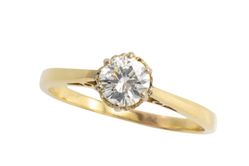 Vintage .65 carat brilliant cut diamond solitaire ring-engagement rings-The Antique Ring Shop