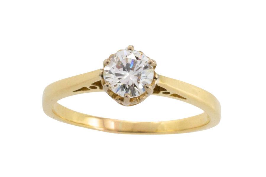 Vintage .65 carat brilliant cut diamond solitaire ring-engagement rings-The Antique Ring Shop