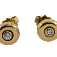 Diamond button studs in 14 carat gold-Earrings-The Antique Ring Shop