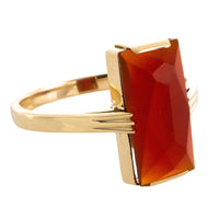 Vinateg faceted carnelian ring-Vintage Rings-The Antique Ring Shop