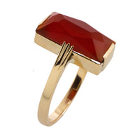 Vinateg faceted carnelian ring-Vintage Rings-The Antique Ring Shop