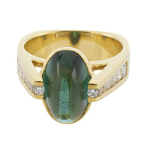 Vintage tourmaline and diamond ring in 18 carat gold-Vintage Rings-The Antique Ring Shop