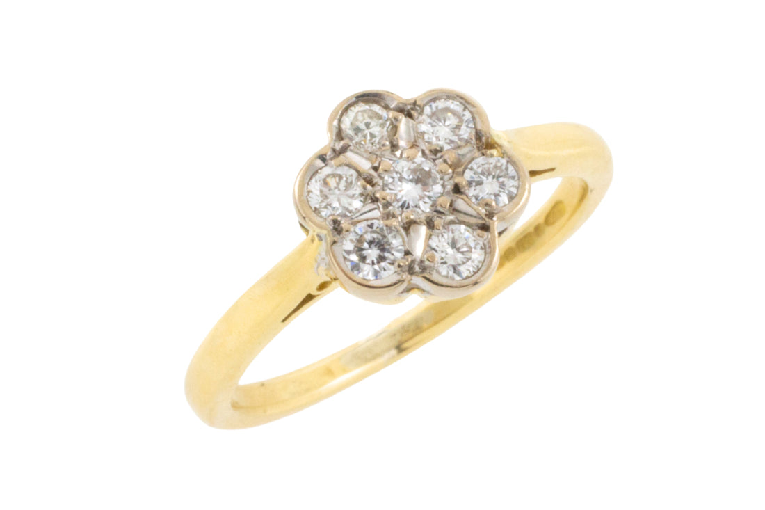 Vintage diamond flower cluster ring-The Antique Ring Shop