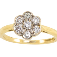 Vintage diamond flower cluster ring-The Antique Ring Shop