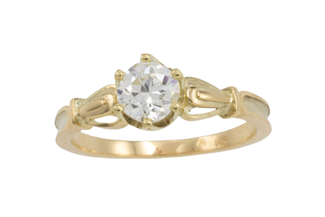 Diamond solitaire ring in 14 carat gold-engagement rings-The Antique Ring Shop