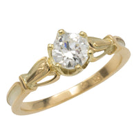 Diamond solitaire ring in 14 carat gold-engagement rings-The Antique Ring Shop