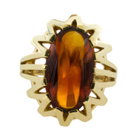 14 carat gold ring with madeira citrine-Vintage Rings-The Antique Ring Shop