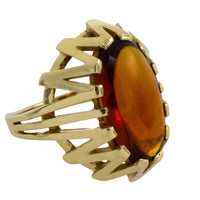 14 carat gold ring with madeira citrine-Vintage Rings-The Antique Ring Shop