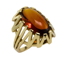 14 carat gold ring with madeira citrine-Vintage Rings-The Antique Ring Shop