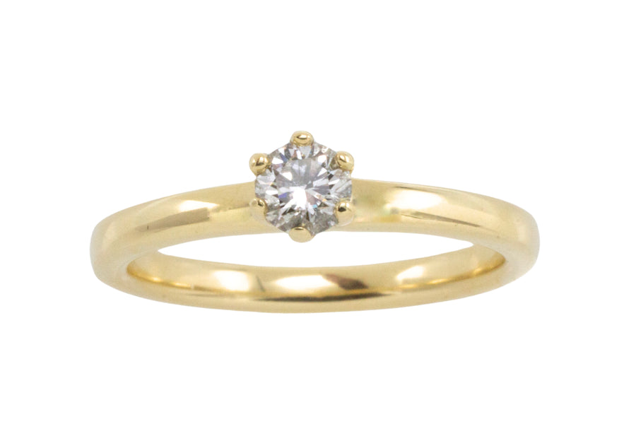 Diamond solitaire ring in 14 carat gold-engagement rings-The Antique Ring Shop