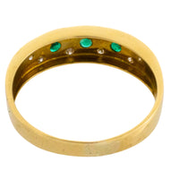 Emerald and diamond 18 carat gold ring-Vintage rings-The Antique Ring Shop