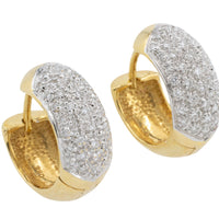 Hoop earrings with diamonds-Earrings-The Antique Ring Shop