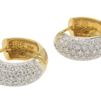 Hoop earrings with diamonds-Earrings-The Antique Ring Shop