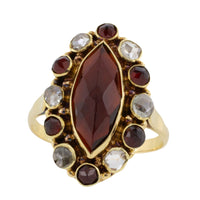 Garnet and rose diamond 14 carat gold ring-Vintage rings-The Antique Ring Shop