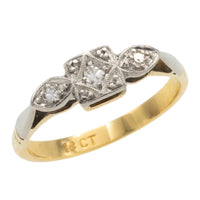 Vintage three stone diamond ring-Vintage Rings-The Antique Ring Shop