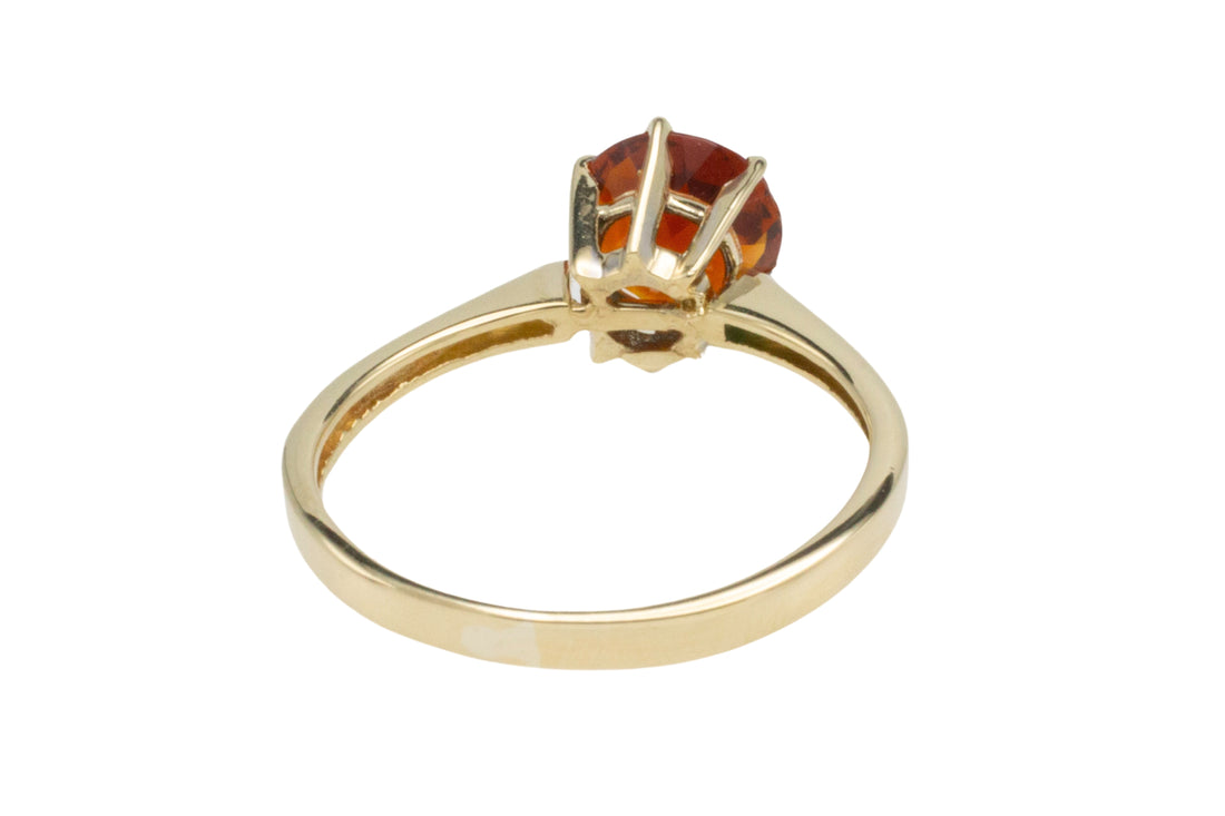 Madeira citrine solitaire ring-Vintage Rings-The Antique Ring Shop