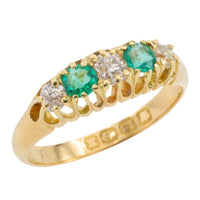 Emerald and diamond ring from 1897-Antique rings-The Antique Ring Shop