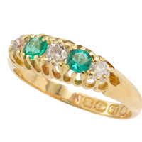 Emerald and diamond ring from 1897-Antique rings-The Antique Ring Shop