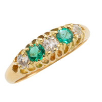 Emerald and diamond ring from 1897-Antique rings-The Antique Ring Shop