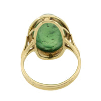 Cabochon nephrite jade ring-Vintage Rings-The Antique Ring Shop