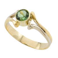 Green tourmaline ring in 14 carat gold-Vintage Rings-The Antique Ring Shop