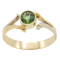 Green tourmaline ring in 14 carat gold-Vintage Rings-The Antique Ring Shop