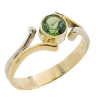 Green tourmaline ring in 14 carat gold-Vintage Rings-The Antique Ring Shop