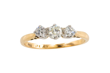 Vintage three stone diamond ring