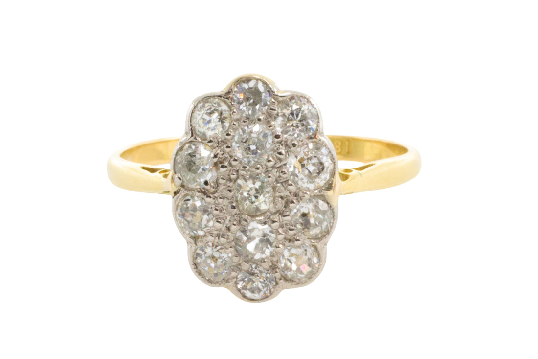 Edwardian old cut diamond cluster ring-Antique rings-The Antique Ring Shop