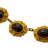 Antique garnet boat collier in 18 carat gold-Necklaces-The Antique Ring Shop