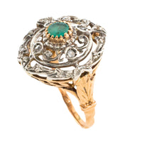 Antique Emerald and rose cut diamond ring-Antique rings-The Antique Ring Shop