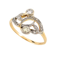 Art Nouveau style diamond ring in 14 carat gold-Antique rings-The Antique Ring Shop