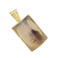 Moss agate pendant in 18 carat gold-Pendants-The Antique Ring Shop