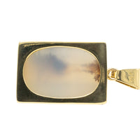 Moss agate pendant in 18 carat gold-Pendants-The Antique Ring Shop