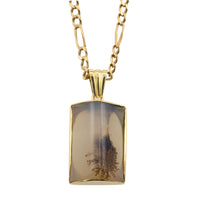 Moss agate pendant in 18 carat gold-Pendants-The Antique Ring Shop