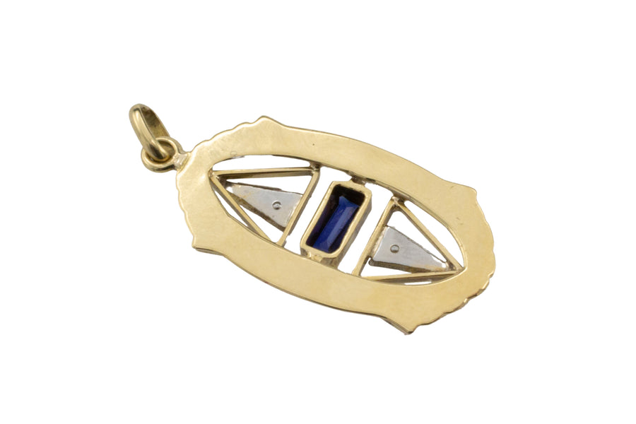 18 carat gold Art Deco pendant-Pendants-The Antique Ring Shop