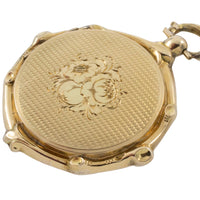 Antique 14 carat gold photo locket-Pendants-The Antique Ring Shop