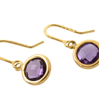 Amethyst pendant earrings in 18 carat gold-Earrings-The Antique Ring Shop