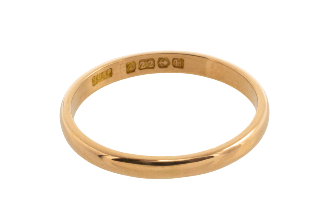 22 carat wedding band from 1957-wedding rings-The Antique Ring Shop