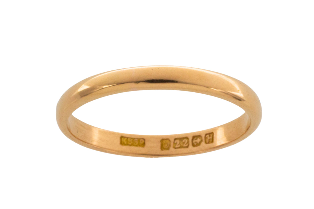 22 carat wedding band from 1957-wedding rings-The Antique Ring Shop