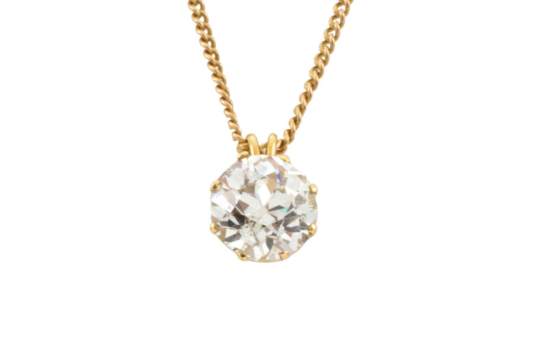 Old European cut diamond pendant-Pendants-The Antique Ring Shop