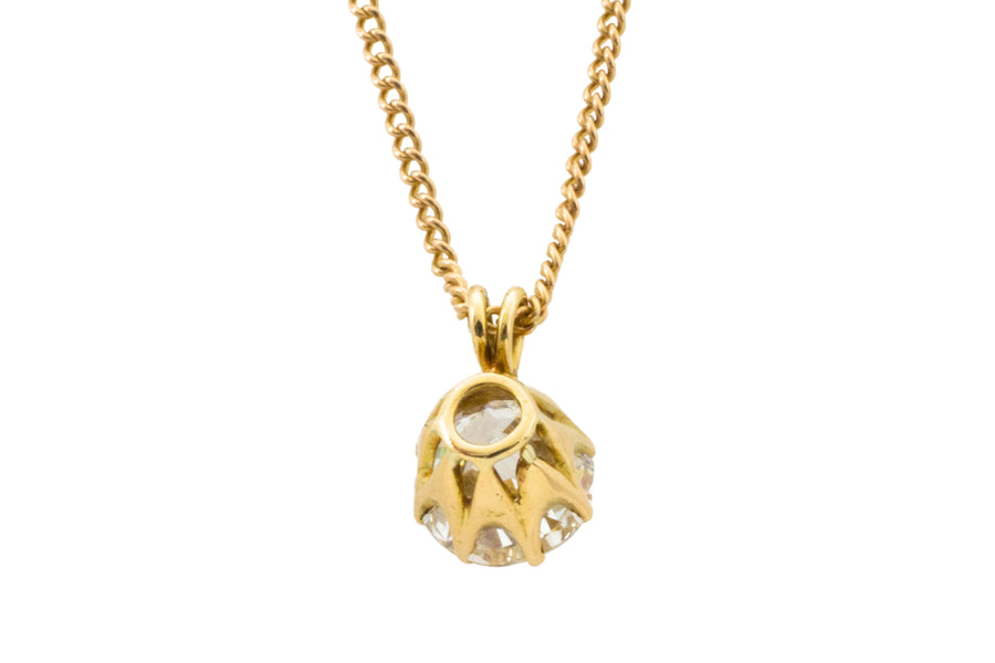 Old European cut diamond pendant-Pendants-The Antique Ring Shop