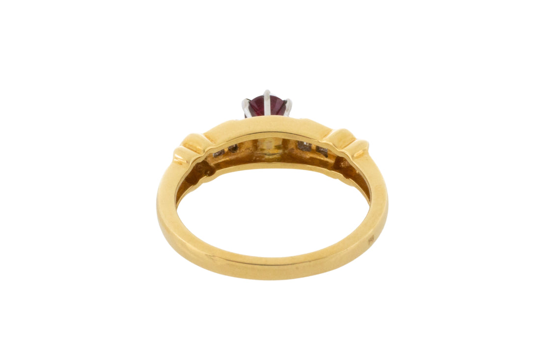 Ruby and baguette diamond ring-engagement rings-The Antique Ring Shop