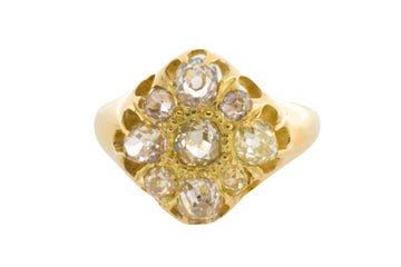 Victorian old mine cut diamond cluster ring-Antique rings-The Antique Ring Shop
