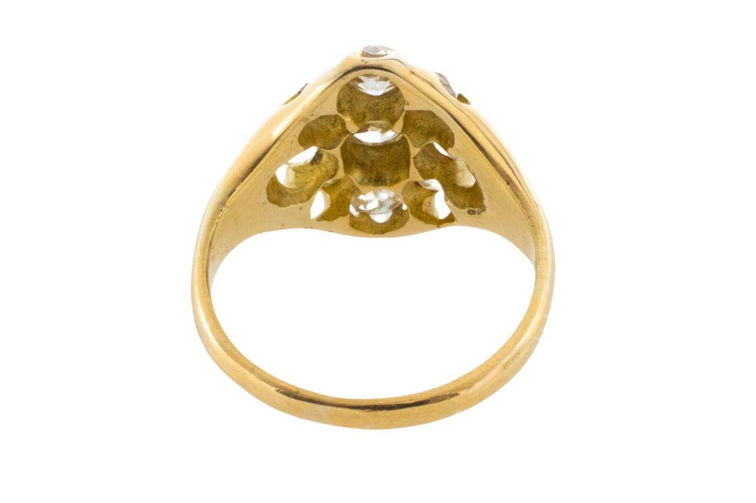 Victorian old mine cut diamond cluster ring-Antique rings-The Antique Ring Shop