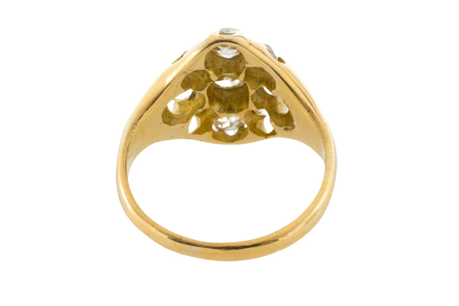 Victorian old mine cut diamond cluster ring-Antique rings-The Antique Ring Shop