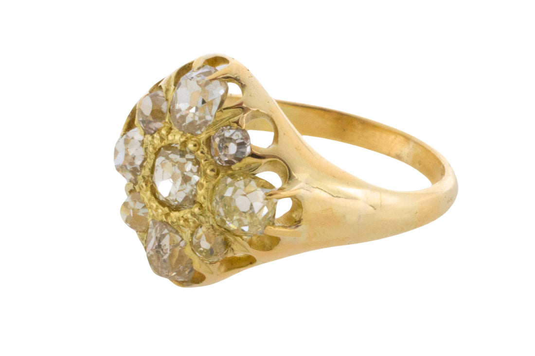 Victorian old mine cut diamond cluster ring-Antique rings-The Antique Ring Shop
