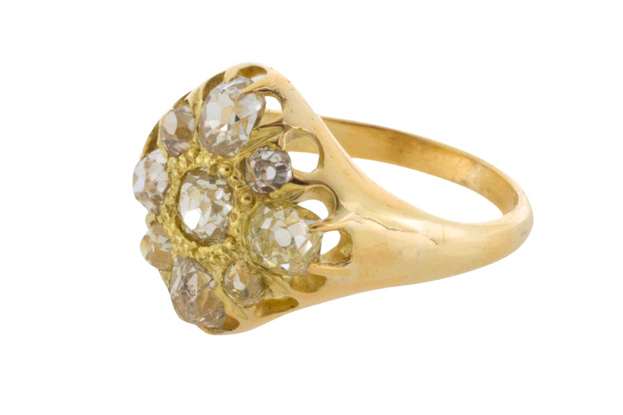 Victorian old mine cut diamond cluster ring-Antique rings-The Antique Ring Shop