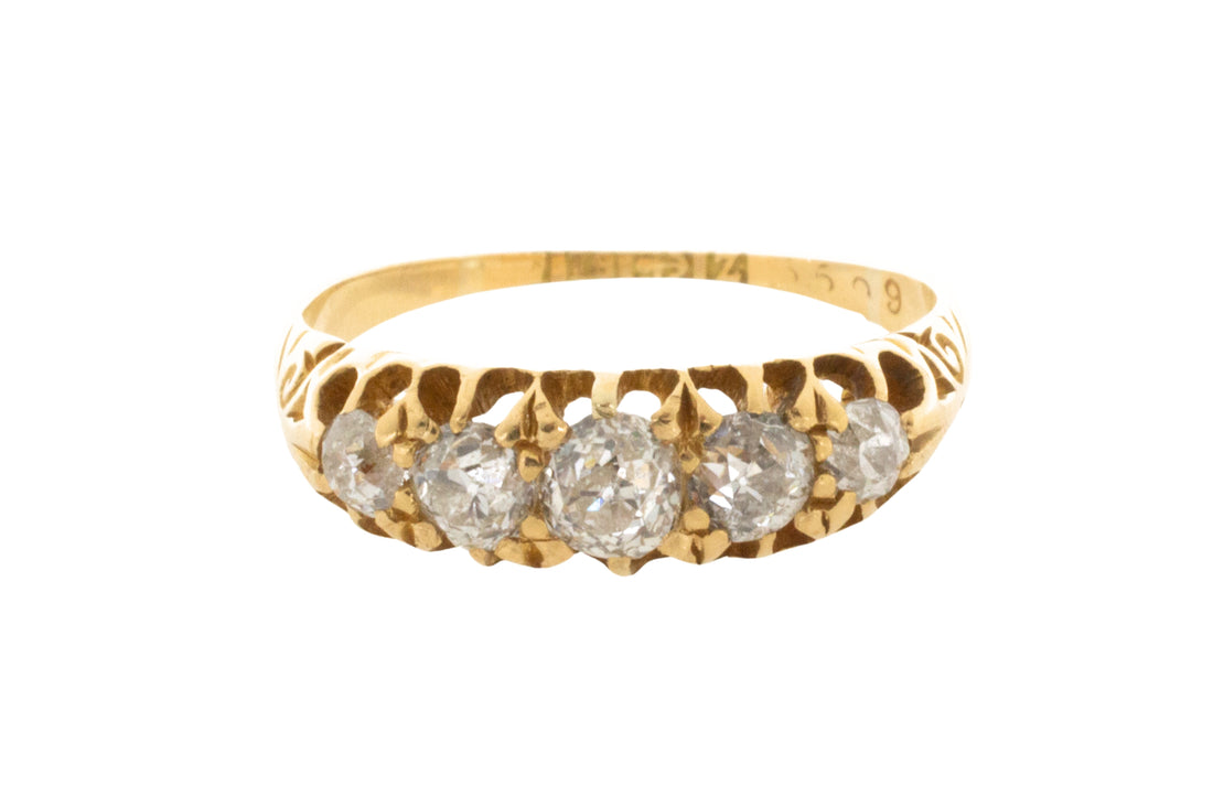 Victorian 18 carat gold old cut diamond ring from 1899-Antique rings-The Antique Ring Shop
